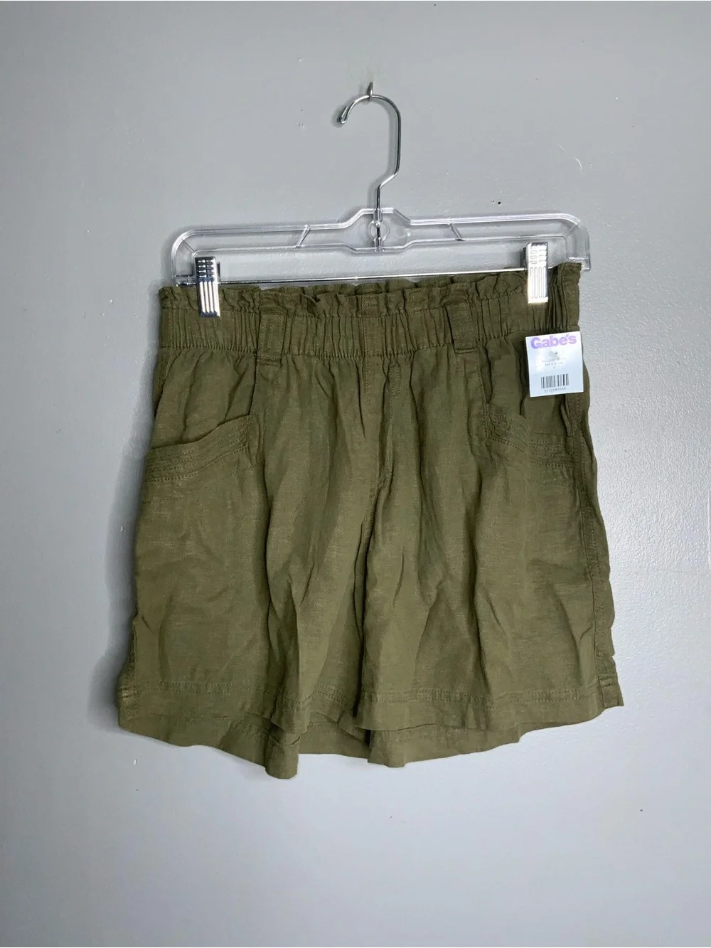 Maurices Olive Green High Waist Women’s Linen Blend Shorts Small